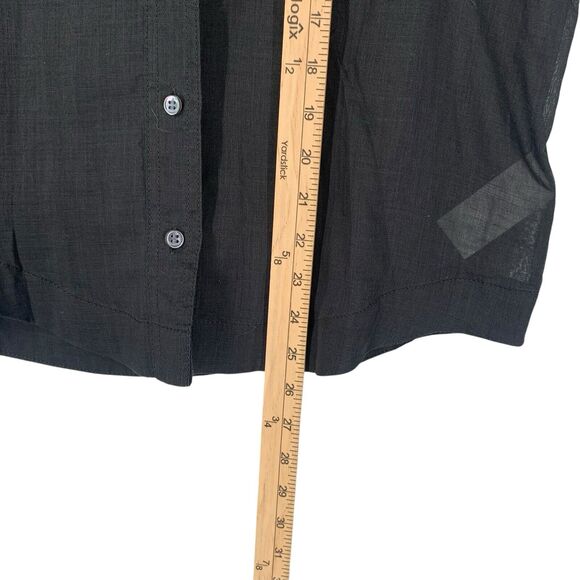 Banana Republic Black Blouse Semi Sheer Minimalist Classic Small Button Front - Picture 4 of 7